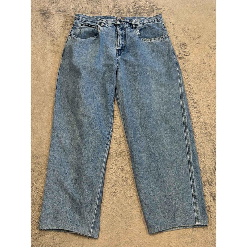 Vintage Mosa Jeans Mens 36x34 (35x28) Relaxed Fit Workwear Light Wash Blue Denim